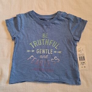 Peek girls or boys size 18-24 months blue short sleeve shirt, NWT